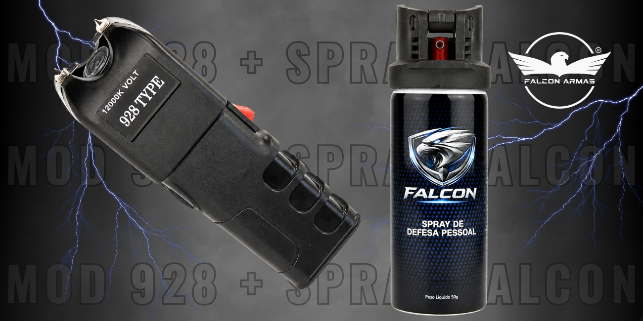 Aparelho de Choque Mod 928 + Spray de Defesa Falcon