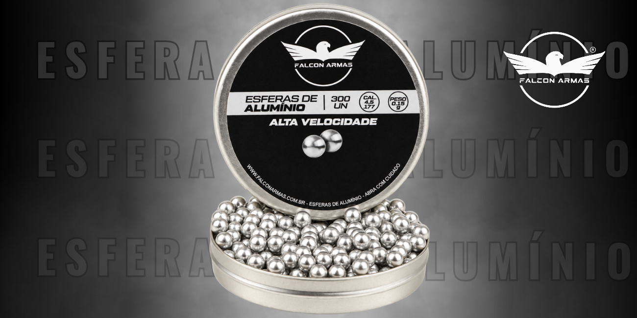 Esfera de Alumin&iacute;o 4,5mm com 300 Unidades para Airguns