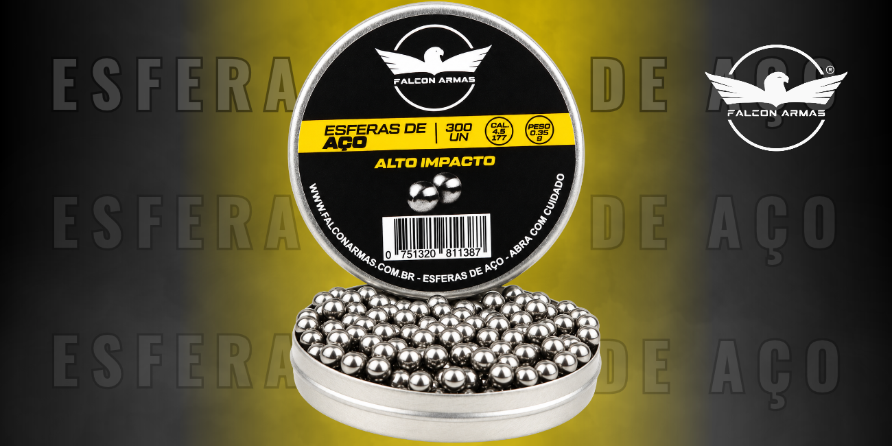 Esfera de A&ccedil;o Falcon Armas 4,5mm para Armas de Press&atilde;o