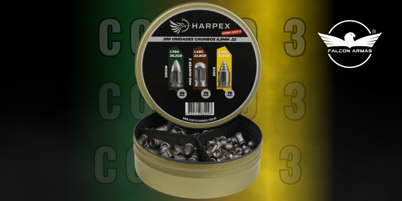Chumbinho Harpex combo mix 3 para carabinas de press&atilde;o