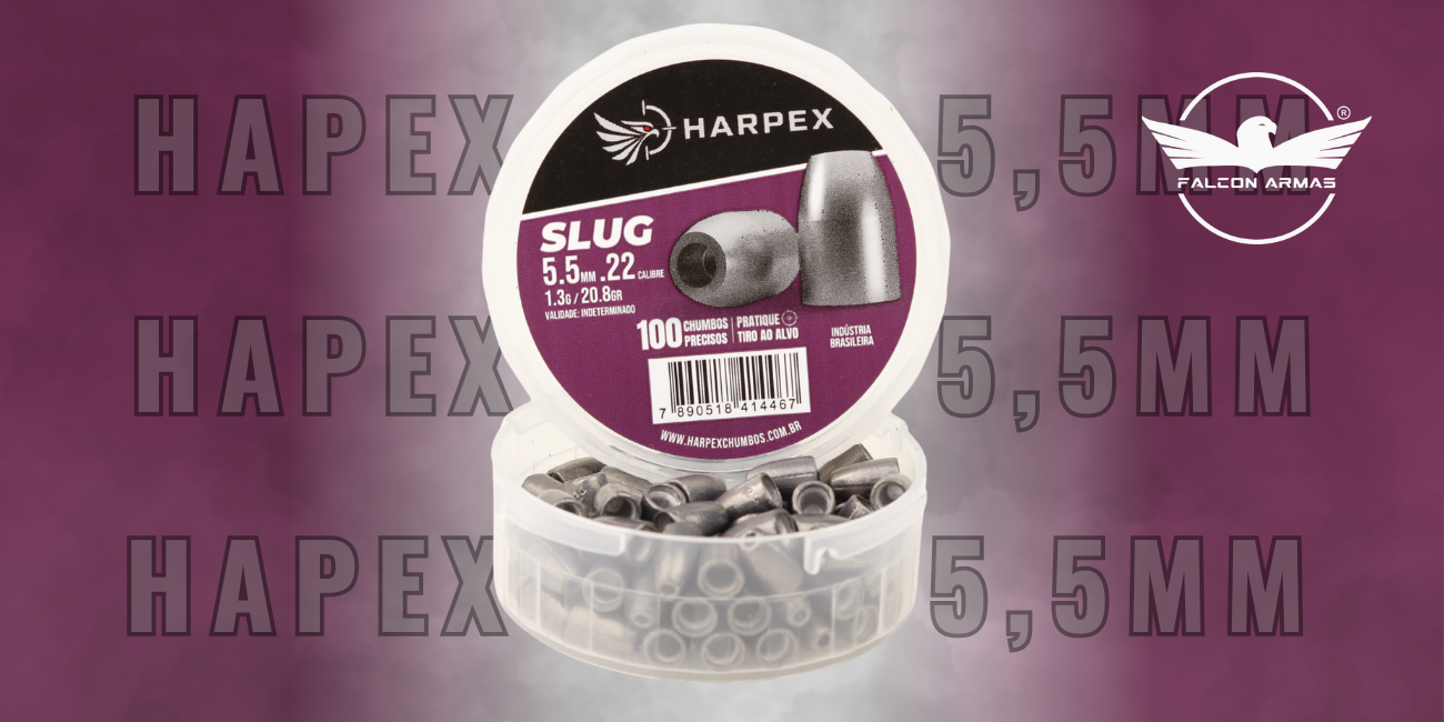 Chumbinho Harpex Slug Alta Precis&atilde;o 5,5mm com 100 unidades