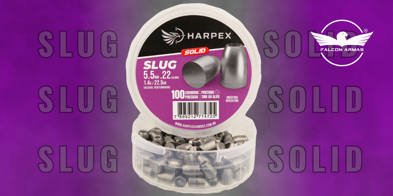 Chumbinho Slug Solid 5,5mm com 100 unidades para Carabinas PCPs