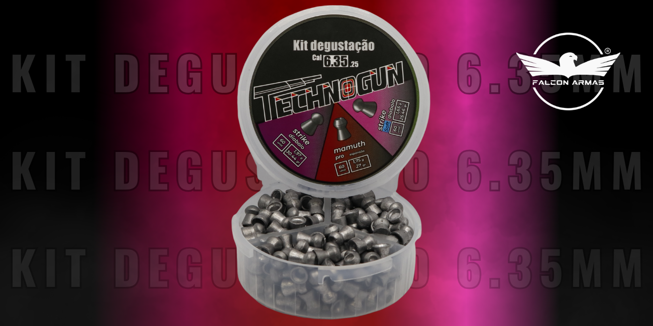 Chumbinho Technogun Kit Degusta&ccedil;&atilde;o 6,35mm para Carabinas