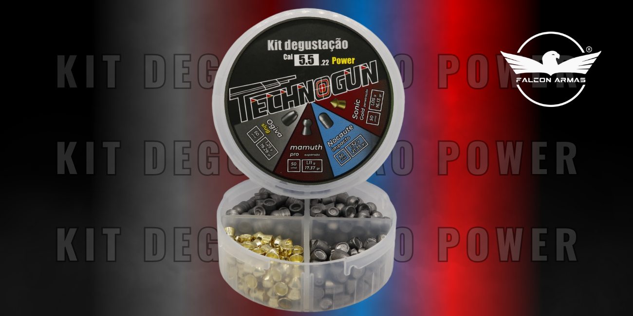 Chumbinho Technogun Kit degusta&ccedil;&atilde;o Power 5,5 para carabinas