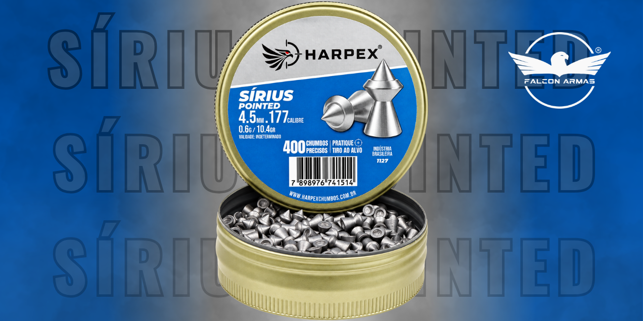 Chumbinho S&iacute;rius Pointed 4,5mm Harpex com 400 un para Carabinas de Press&atilde;o